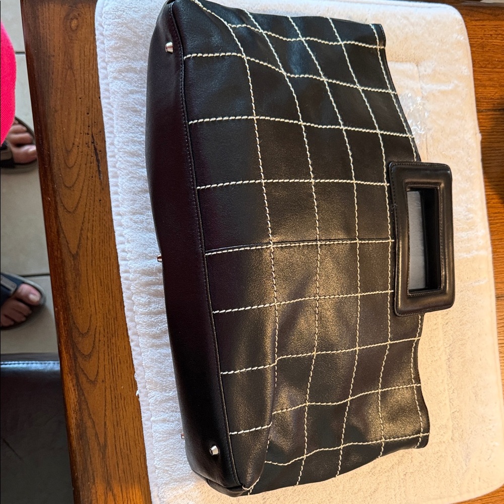 Black Quilted Tote Bag